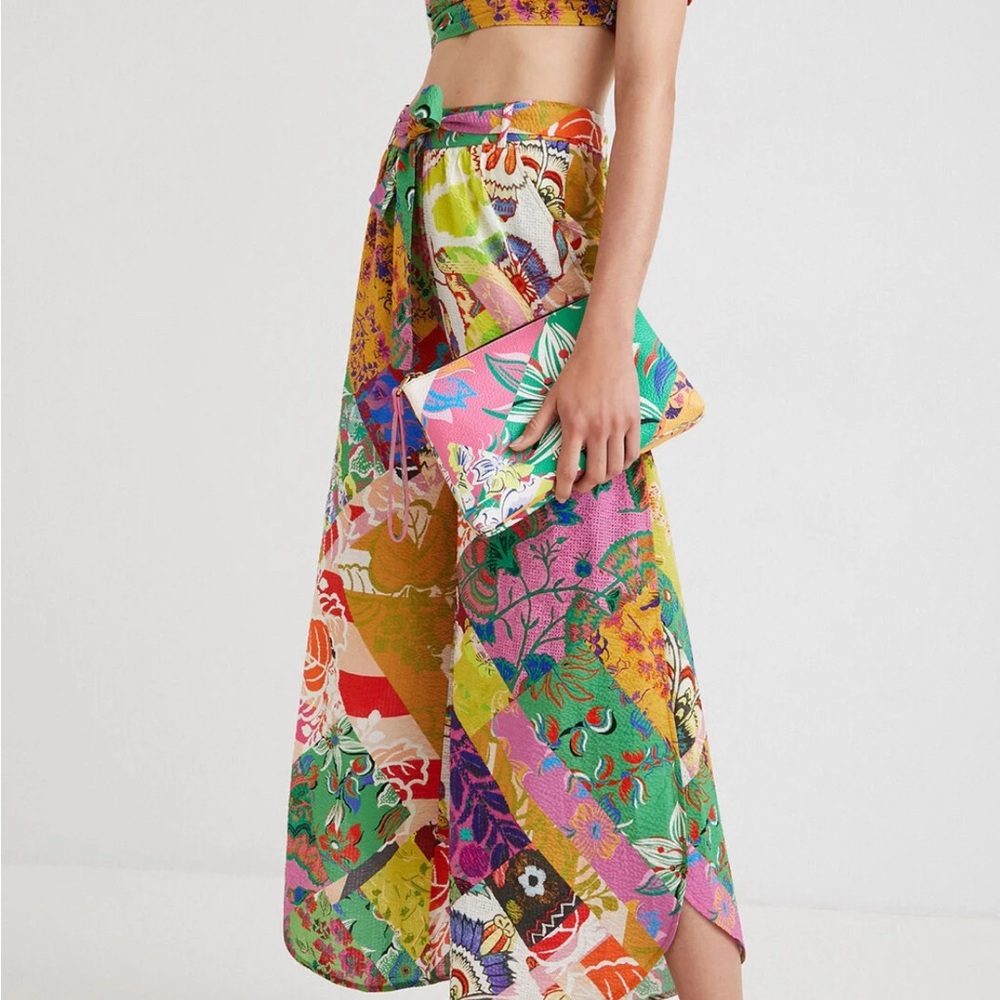 Desigual by Christian Lacroix Paris Puff Sleeve Blouse Sullivan Trousers Set M